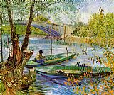 Fishing Canvas Paintings - Fishing in the Spring